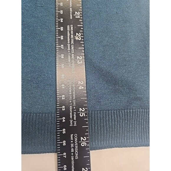 Talbots Women’s Medium Cardigan Sweater Silk Cotton Green Ruffles Long Sleeves - Picture 8 of 8